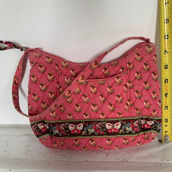 Vera Bradley Quilted Pink Floral Butterfly Mini Purse Shoulder bag Cottagecore - Picture 12 of 13